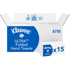 Kleenex Papierhandtücher Ultra, 6710, 3-lagig, Interfold-Falz, weiß, Recycling, 21,5 x 31,8cm, 1440 Stück