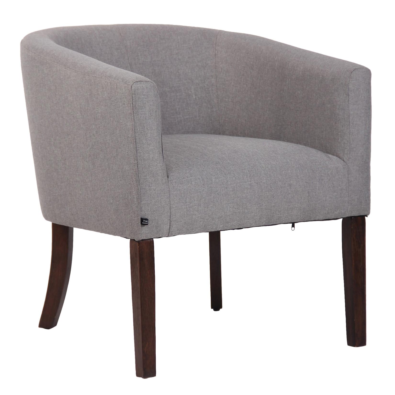 CLP Sessel Nemea Stoff antik Farbe: grau, Gestell Farbe: antik