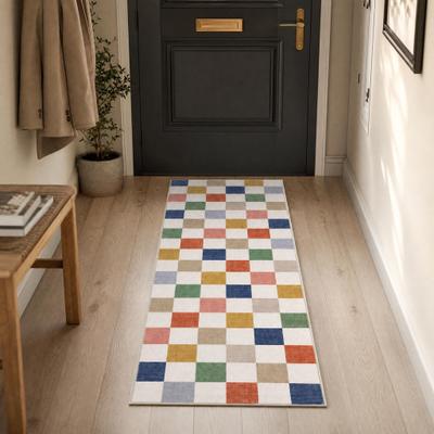 Garvee Modern Geometric Checkered Washable Area Rug