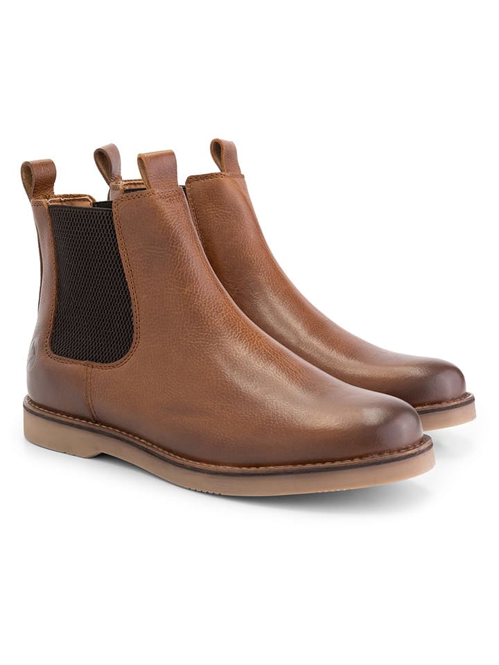 TRAVELIN' Leder-Chelsea-Boots "Charente" in Hellbraun - 40