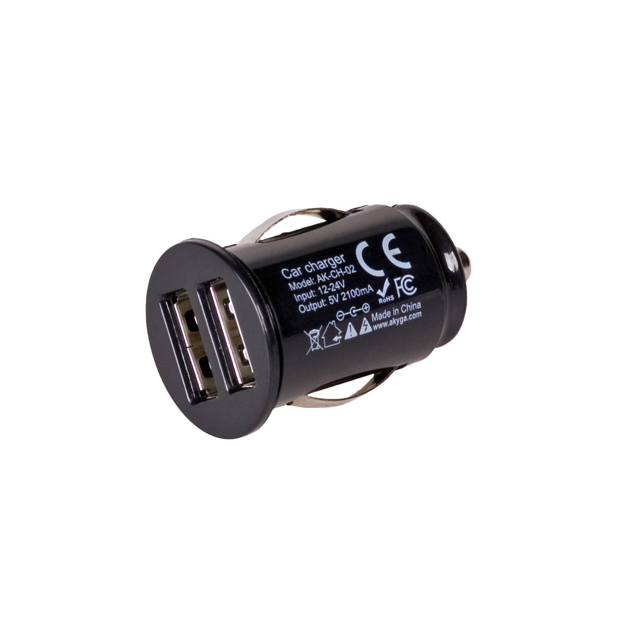 Akyga AK-CH-02 Autoadapter Sigarettenaansteker Zwart
