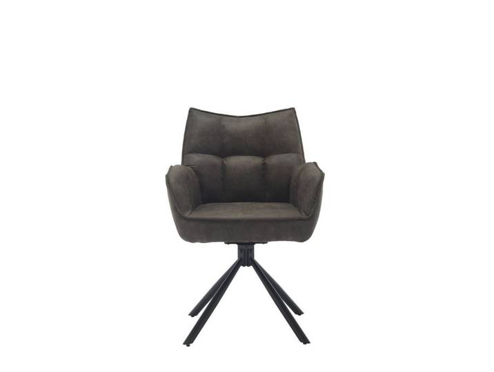 More2Home Drehstuhl Design-Stuhl MCAS-2, Federkern, drehbar, Wildlederoptik graubraun