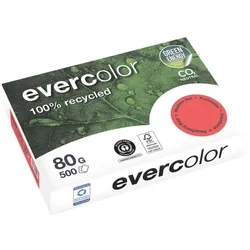 Clairefontaine Farbiges Recyclingpapier »Evercolor« - Intensivfarben rot