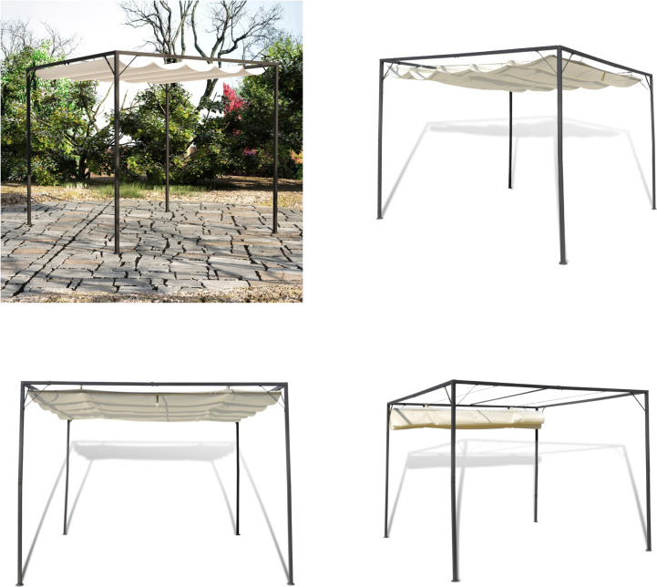 vidaXL Gartenpavillon mit versenkbarem Dach - Sonnendach - Sonnendächer - Gartenpavillon - Gartenpavillons