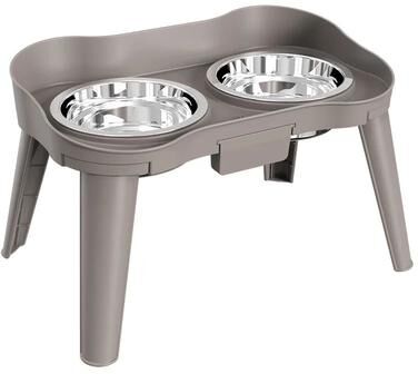 Inspire Select Stainless Steel Pet Bowl Dual Use Food And Water Dish Durable Feeding Bowl For Dogs Cats Easy Clean Pet Supplies gray m