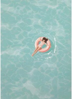 Uplift Treasures Summer Pool Party Beach Canvas Wall Art 5 20x30cm Frame
