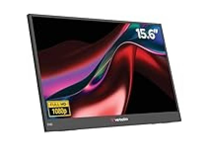Verbatim Moniteur Portable, écran Mobile Full HD 15,6 , Moniteur Portable en Plastique pour Ordinateur Portable, Tablette, Smartphone, PS5 ou Nintendo Switch avec Ports USB-A, USB-C et HDMI, Noir