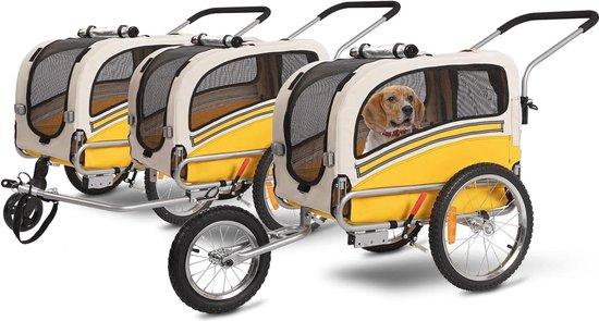 Famanu Fahrradanhänger und Hunde-Buggy 3-in-1 - Tragfähigkeit 30 kg - Gelb