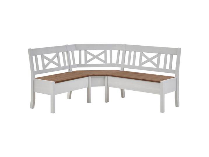 Boxxx Eckbank, Weiß, Bernstein, Holz, Kiefer, massiv, 4-5-Sitzer, seitenverkehrt montierbar, Trapezform, 170x147 cm, planbar, Truhe im Sitz, in verschiedenen Größen erhältlich, Holzmöbel, Sitzgelegenheiten Holz, Holzbänke