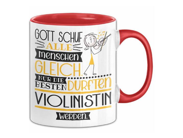 Trendation Tasse Violinistin Geschenk Becher Tasse Gott Schuf Alle Menschen Gleich Nu