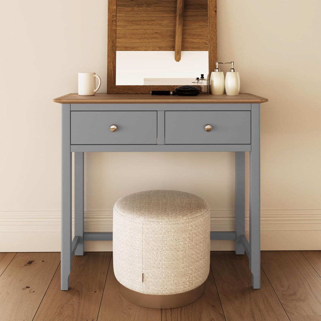 Lark Manor Clary 2 Drawer Dressing Table Grey 80cm H X 90cm W X 40cm D