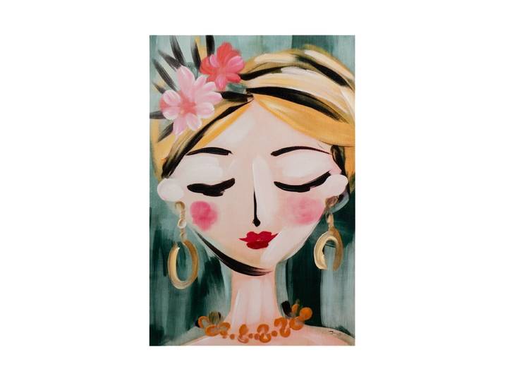 Handgemaltes Bild „Naive Painting Flower Girl“ 60 x 90 cm Multicolor Crea Collection