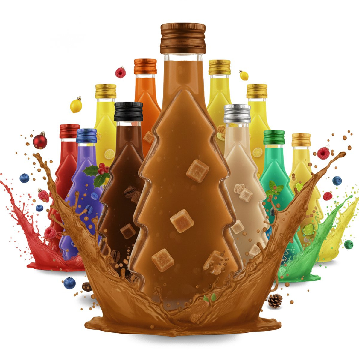 Bimberek Decoratieve Glazen Fles Kerstboom 250ml