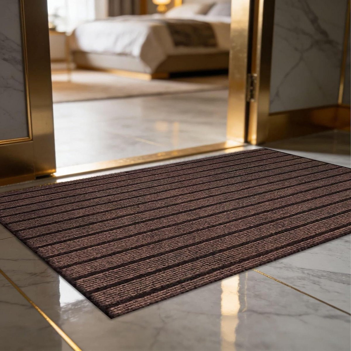 Bruine absorberende en antislip deurmat voor volwassenen - 60 x 100 cm