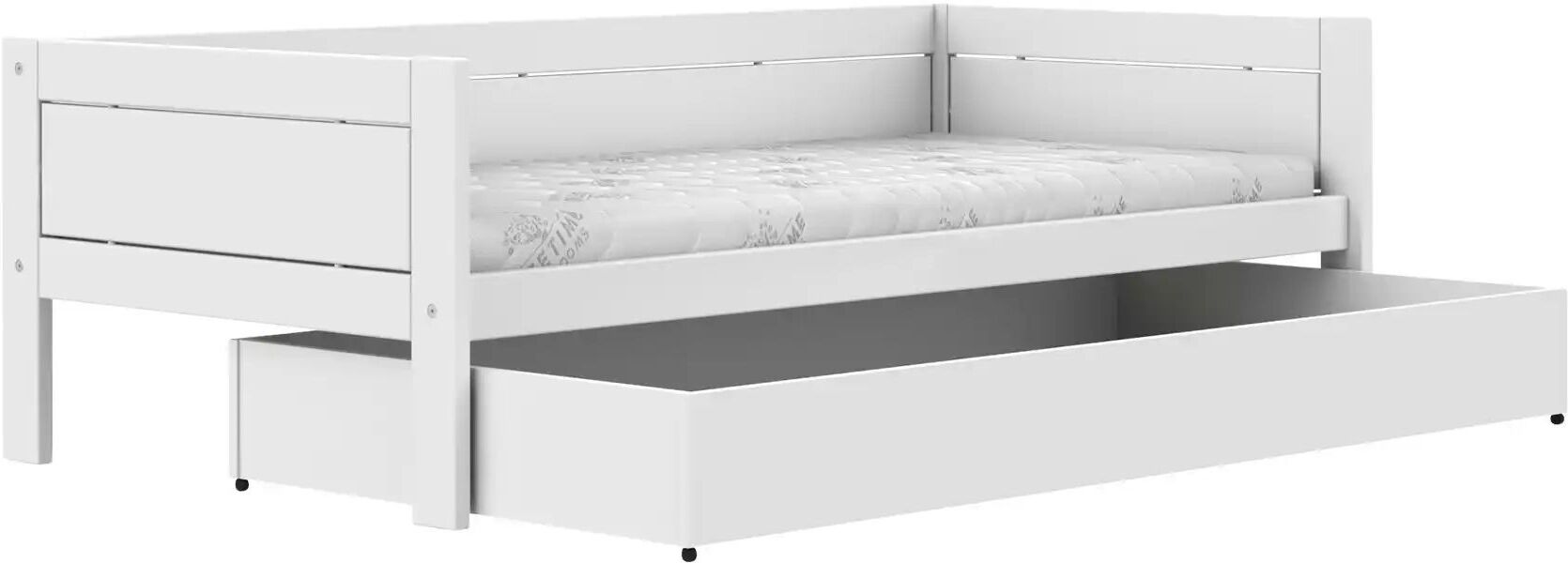 Lifetime Einzelbett mit Bettkasten  Basis ¦ weiß ¦ Maße (cm): B: 207 H: 64 T: