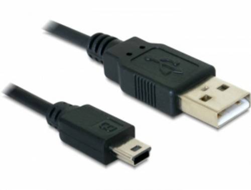 Delock USB-Kabel USB 2.0 USB-A Stecker, USB-Mini-B Stecker 0.70m Schwarz 82396