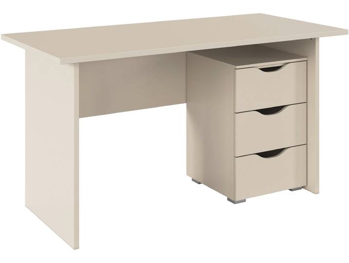 Schreibtisch GOODPRODUCT Computertisch Schreibtisch mit Schubladen Kinderschreibtisch MARLENE , beige (beige (champagner)), B:140cm H:75cm T:66cm, Tische, Schreibtisch, mit 3 geräumigen Schubladen und SOFT-CLOSE-FUNKTION MADE IN GERMANY