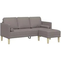 vidaXL Sofa Set mit Kissen Taupe Polyester