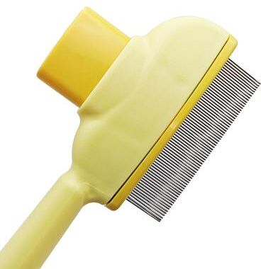 Smart Shopping Spot Self Cleaning Pet Hair Remover Brush For Dogs & Cats Grooming Tool yellow