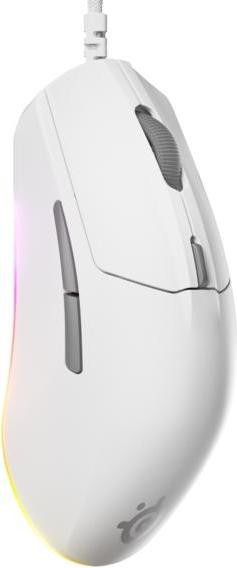 SteelSeries Rival 3 Gen 2 Gamingmuis voor rechtshandigen, wit, 8500 DPI, USB Type-A