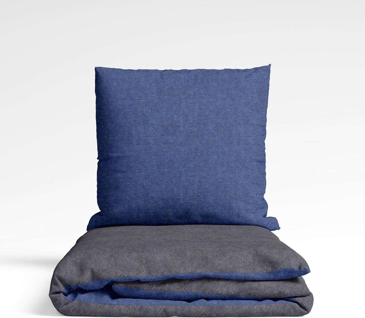 Omkeerbaar Dekbedovertrek Set in Wit Katoenmix - 155 x 220 cm