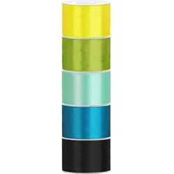 Satin Geschenkband 50mm 5 Farben je 25m lang gelb grün türkis mint schwarz Schleifenband Geschenkverpackung Geburtstag Hochzeit Weihnachten