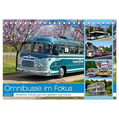 Omnibusse im Fokus (Tischkalender 2027 DIN A5 quer), CALVENDO Monatskalender