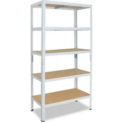 shelfplaza HOME 200x90x60 cm Schwerlastregal in weiß mit 5 Böden und 175 kg Traglast pro Boden