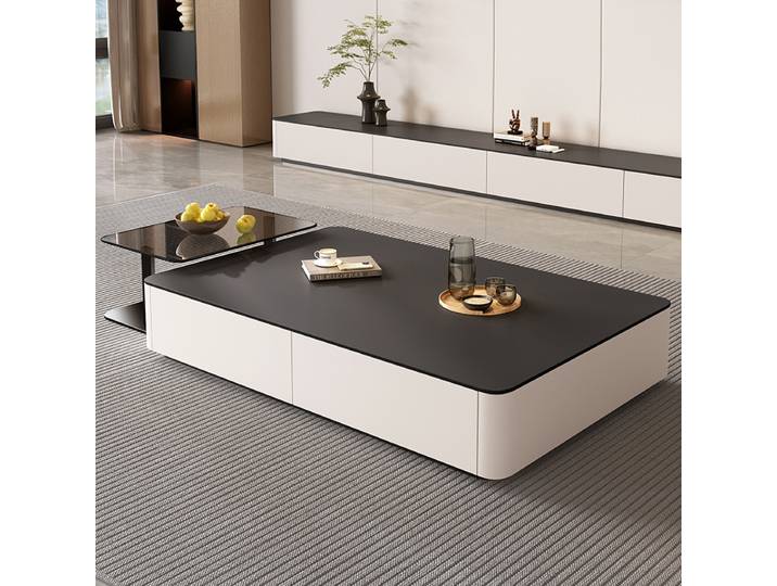 Table basse carrée simple au design nordique, rangement de table moderne, meubles de salon de luxe