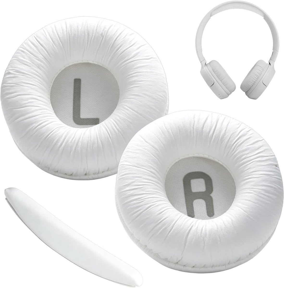 Vervangende oorkussens en beugelkussen voor JBL T450BT T500BT JR300BT over-ear hoofdtelefoons, wit, geheugenschuim