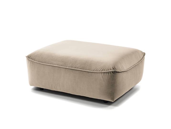 Repose-pieds capitonné 103 x 42 x 90cm Doré/Beige Velours Shyla: Beige