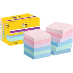 Post-it® Haftnotizen Super Sticky Notes Soulful Collection, farbsortiert, 90 Blatt