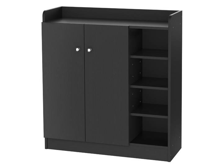 Meuble à chaussures Homcom en bois, armoire à chaussures, 2 portes, 4 étagères