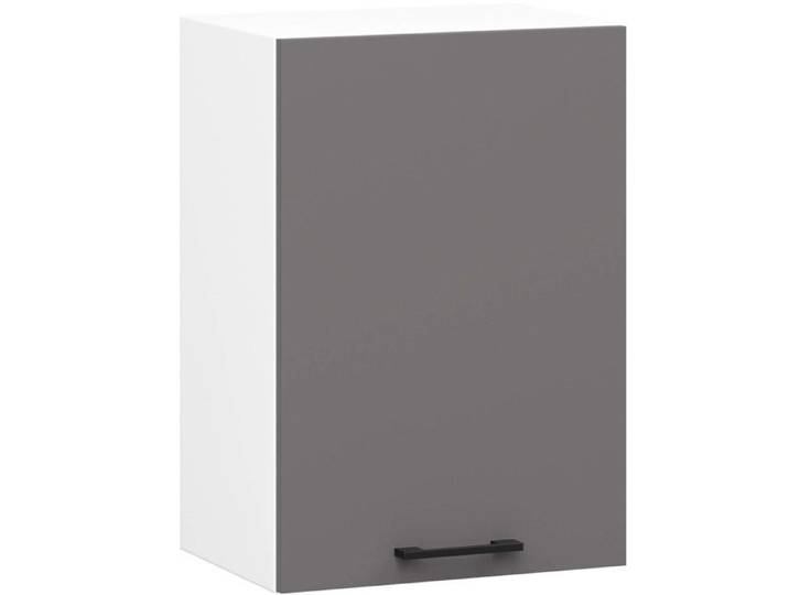 Armoires de cuisine haut AKORD W40 OLIWIA Blanc 40 cm 1 porte façade Gris Graphite 2 étagères 40x30x58 cm