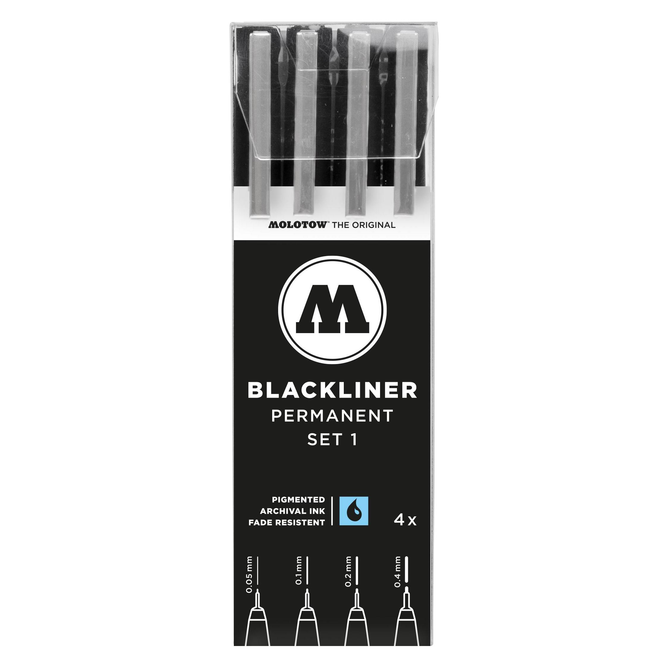 Molotow Blackliner Permanent Set 1 fine 4-teilig (4x) (200.486)