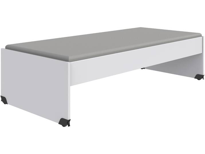 Futonbett WIMEX Norderney , weiss (weiß, weiß, weiß), B:96cm H:51,3cm, Betten, Futonbett, Bett auf Kunststoffrollen