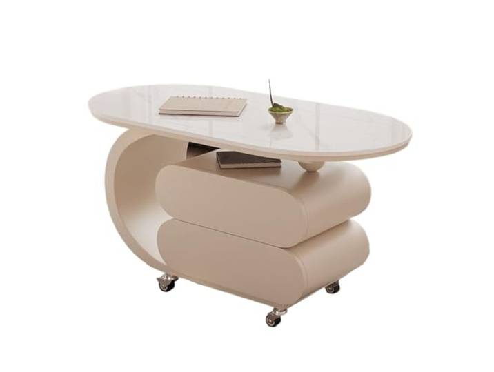 Ptasccne Ovaler Couchtisch aus Holz for Wohnzimmer Teetische mit einzigartigen Designbeinen for das Heimbüro couchtisch