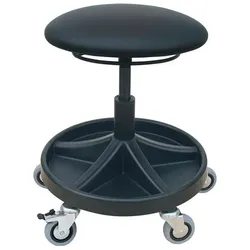 Lotz, Bürostuhl, Drehhocker mit Rollen Kunstlederpolster schwarz Sitzhöhenverstellung 490-620 mm (49 - 62 cm)