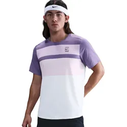 NIKE Court Advantage kurzarm Tennisshirt Herren 527 - dusty amethyst/white/black L