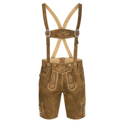 Trachtenlederhose NÜBLER "Lederhose kurz Bazi", Herren, Gr. 50, EURO, braun, Obermaterial: 100% Lammleder LEL., Hosen