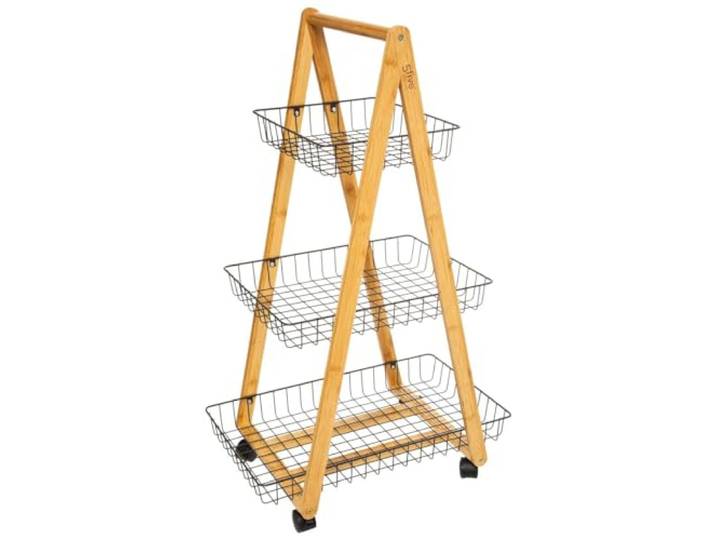 Trolley Modern Color met wielen, 3 niveaus, zwart