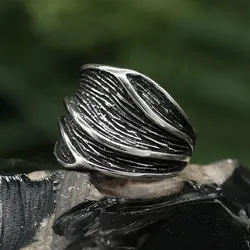 Drachensilber Damen Ring edel ausgefallen Blatt Design Silber 925 Silber 46 - Silber