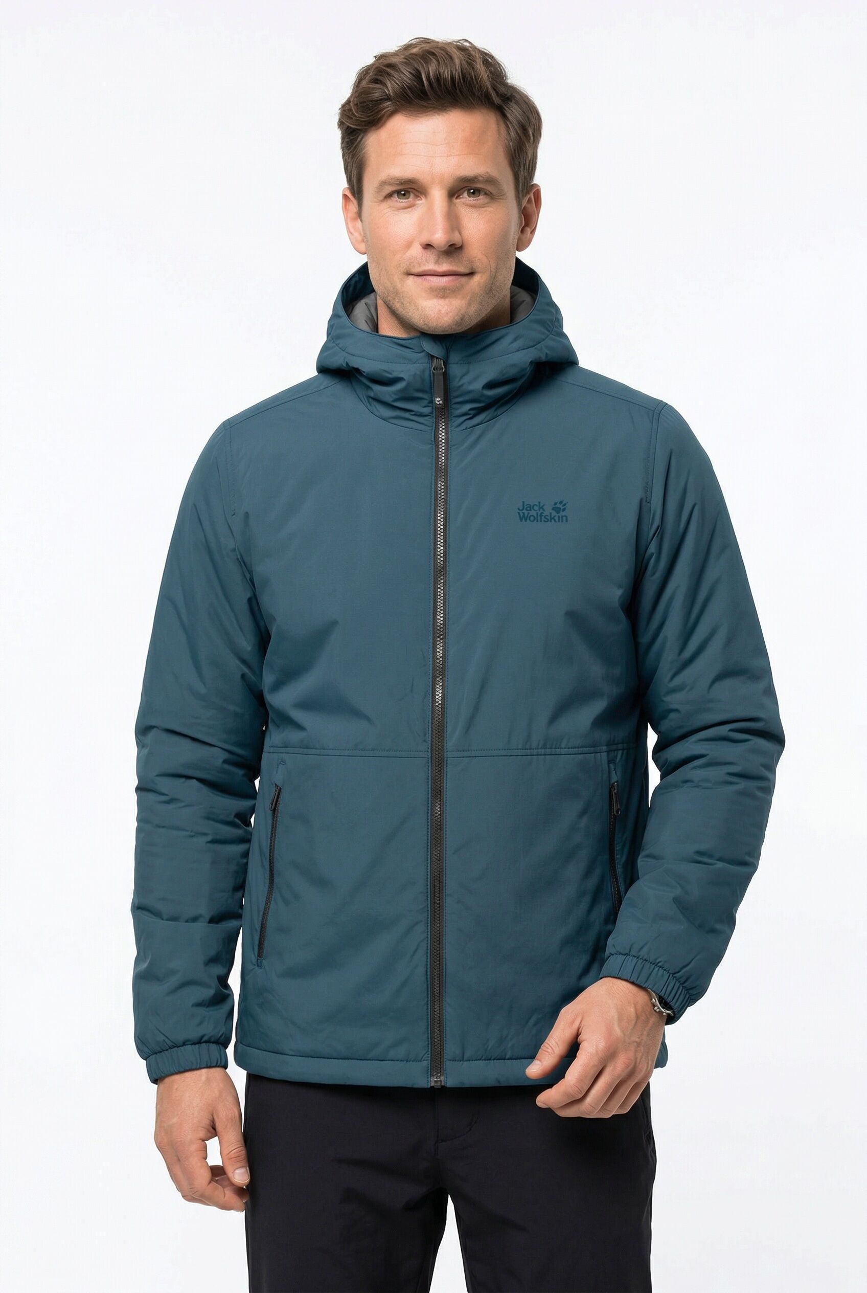 Funktionsjacke JACK WOLFSKIN "PAMIR JKT M", Herren, Gr. L, blau (aluminium bl), Obermaterial: 100% Polyamid. Futter: 100% Polyester. Wattierung: 100% Polyester, normal, Jacken Funktionsjacke, mit 2 Hüfttaschen und innerer Brusttasche, wasserdicht, atmungs