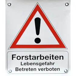Absperrbanner Achtung Forstarbeiten