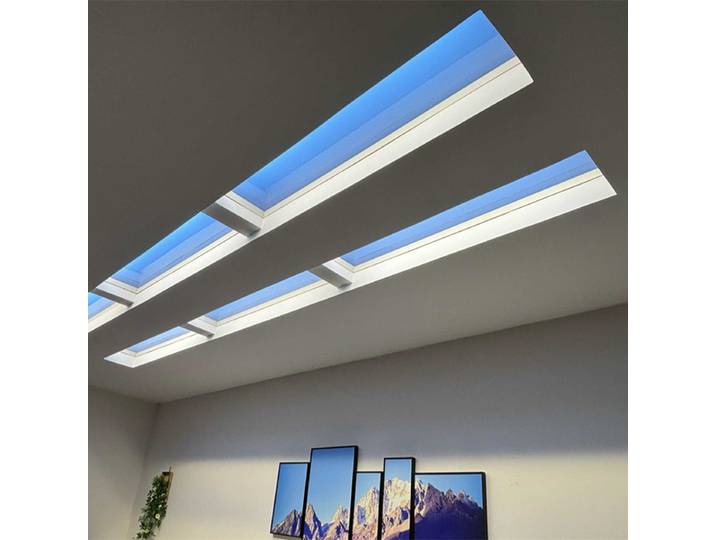Plafonnier LED bleu, design minimaliste carré, encastré, pour chambre à coucher, cuisine, lampe de bureau design