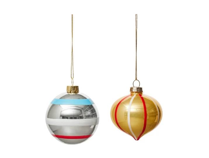 OYOY Boule en verre Christmas Mushroom No. 2, lot de 2 Multi