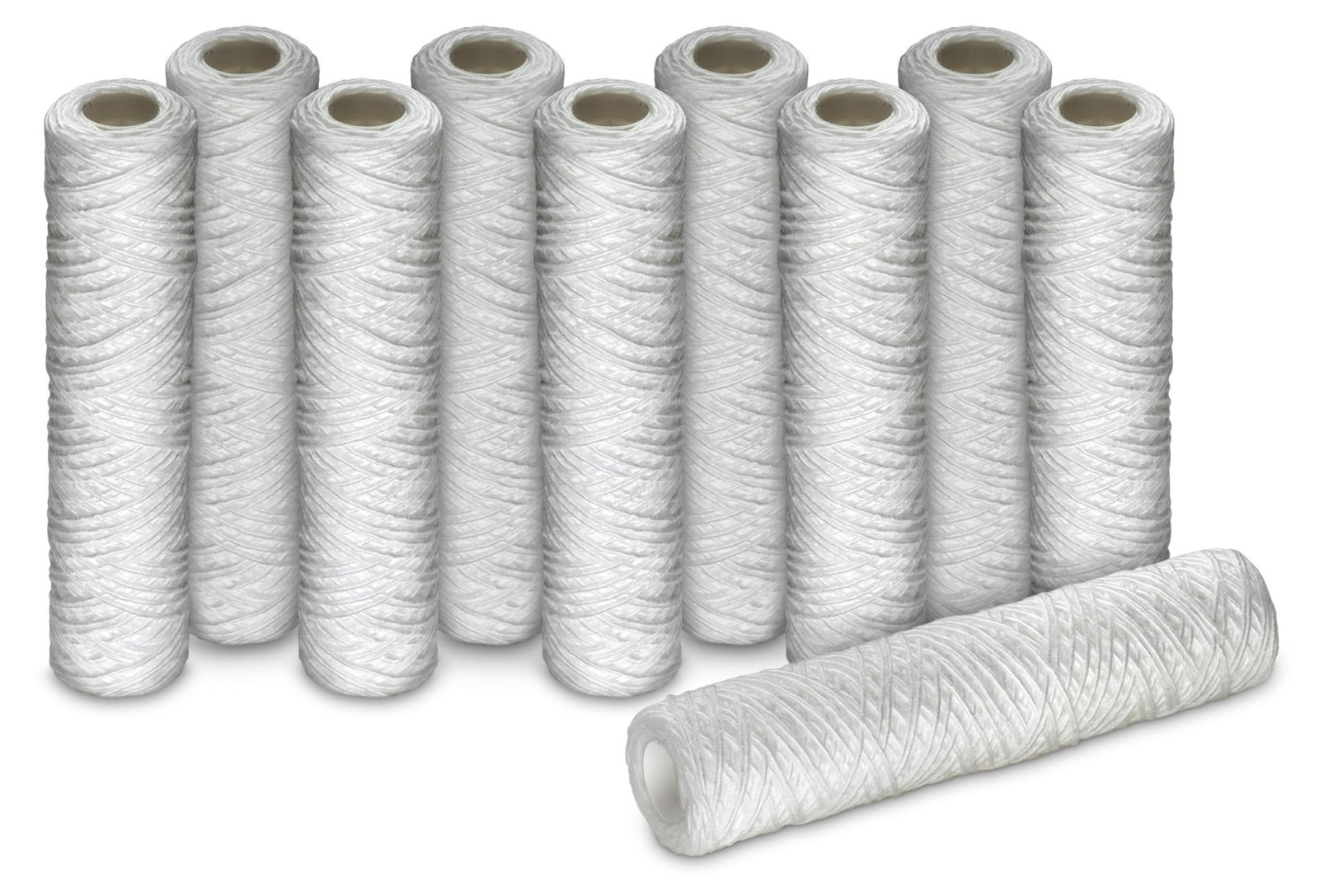Set van 10 filterpatronen met gewonden draden, 50 micron, 10 inch
