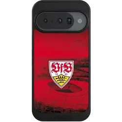 Nivocase Hülle für Google Pixel 10 Handyhülle NIVOcore Case Schwarz Offizielles Lizenzprodukt Stadion VfB (Google Pixel 10), Smartphone Hülle, Schwarz