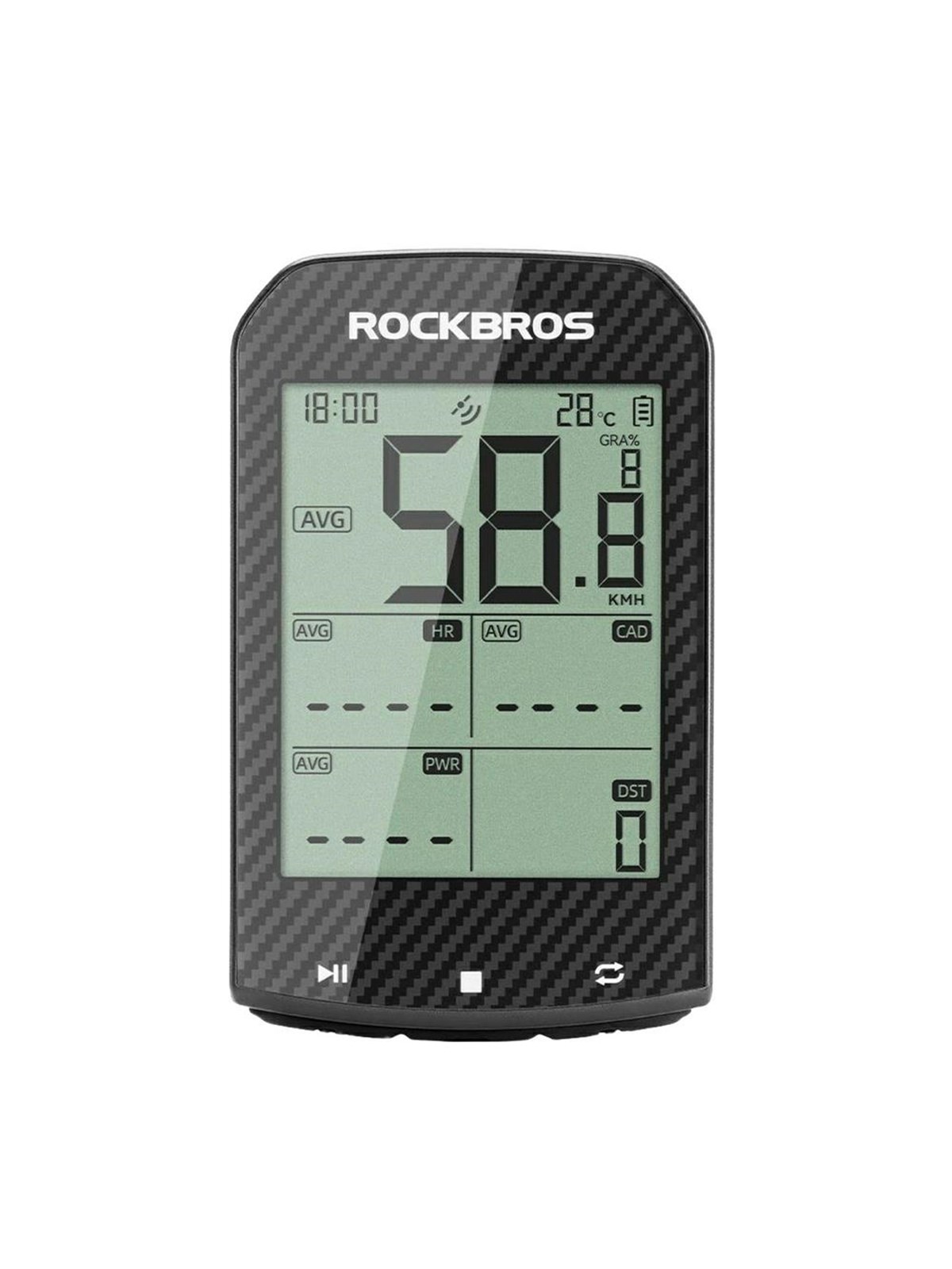 Rockbros M1Pro Bluetooth GPS Bike Computer IPX6 - Black