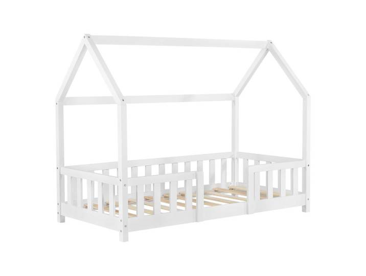 [en.casa] Hausbett Sisimiut, Weiß, Holz, Kiefer, 70x140 cm, Baby- und Kindermöbel, Kinderzimmer & Jugendzimmer, Kinderbetten, Hausbetten